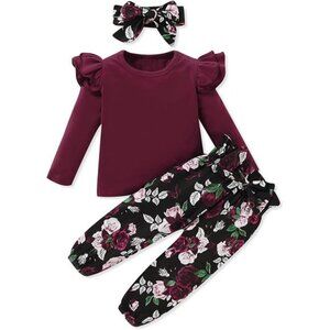 SANMIO Toddler Girl Clothes Outfits Cute Ruffle Sleeve Shirt Floral